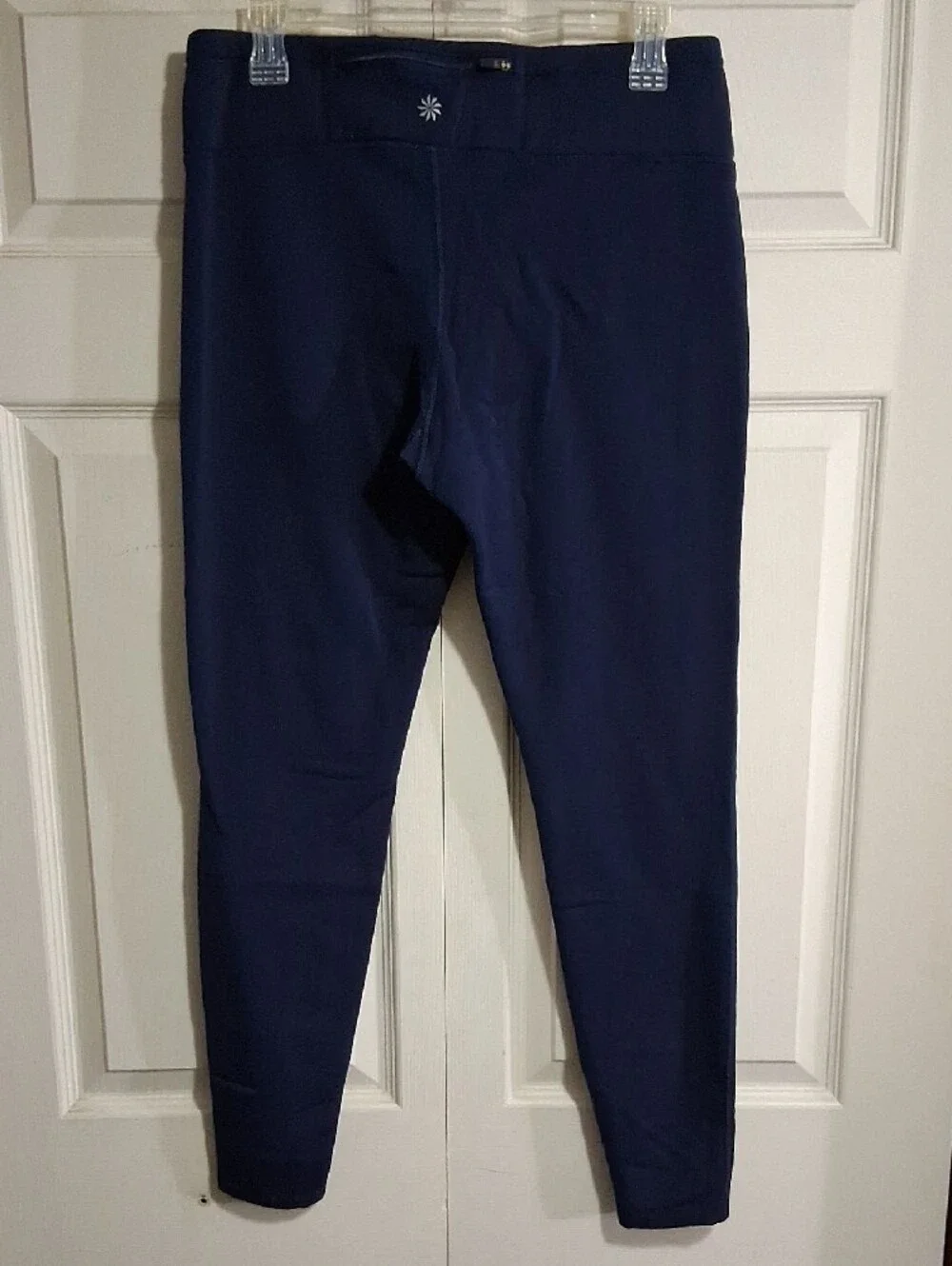 Athleta Fleece Lined Leggings - L - Navy Blue - Drawstring Waist
